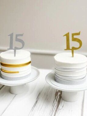 Plastic Sweet 15 Number Cake Topper Mis Quince Años Decoration